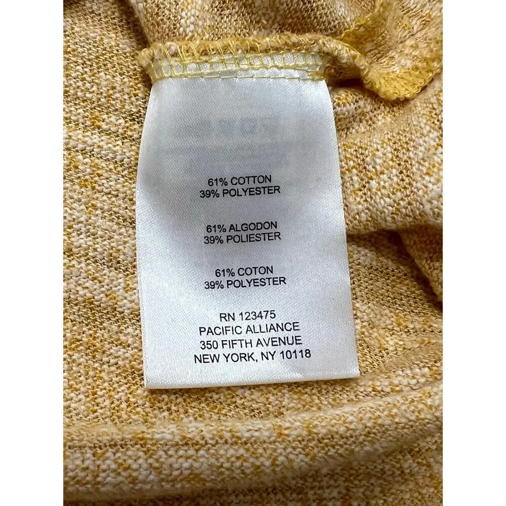 Jones New York Gold Marled Knit Top Draped Neck Size Medium